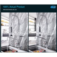 2014 New Design Easy Install Commercial Style Mixer Sink Faucet with Pot Filler 12" Swing Spout
