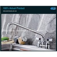 Commercial Deck Mounted Sink Mixer,Kitchen Faucet with 12" Swing Spout