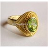 RG00222 India Style Gold Plated Jewelry Fashion Heart Ring with Green Zircon