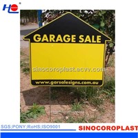 Yellow PP Coroplast Printed Sign with Handle