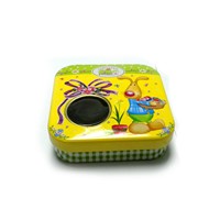 little chewing gum tin box with window