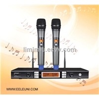 Hot Sale PRO Audio UHF&amp;amp;Pll Dual Channels Wireless Microphone
