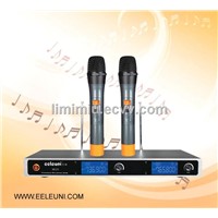 Clear LCD Display Indicator VHF Dual Channels Wireless Microphone