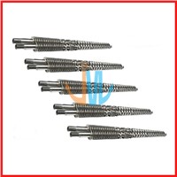 Conical twin screw and barrel for plastic extruder
