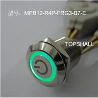 12mm illuminated metal starter button switch with button etched