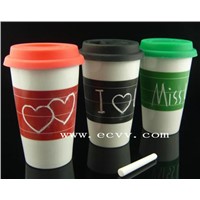 12oz Ceramic Porcelain Coffee Chalk Cup