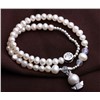 Sterling silver beads ivory pearl bracelet natural freshwater pearl wedding jewelry