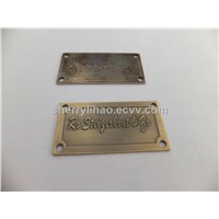 antique metal furniture nameplate,brass logo embossed label