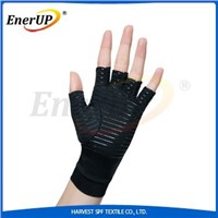 Black Copper Hands Compression Gloves