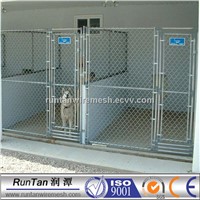 Chain mesh fence for dog house