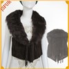 2015 winter luxurious vest pigskin garment with sheep fur collar short style women's vest