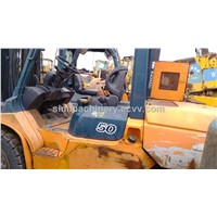 used toyota 5t forklift with three stages second hand toyota 5t lifter with 3 masts for sale