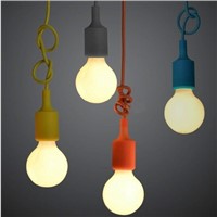 High quality and best price light / E27 silicon pendant light with edison bulb