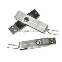 Metal Swivel USB Flash Drive, Available in Imprinted or Engraved Logos and Various Capacity
