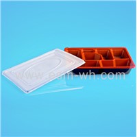 plastic take-away lunch box, PP disposable lunch box  with 5 cell