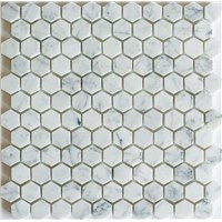 XLSG27 Carrara White Hexa mosaic marble mosaic floor tile