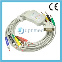 philips 15pins one piece 10-lead EKG cable,banana Pin(4.00mm),IEC