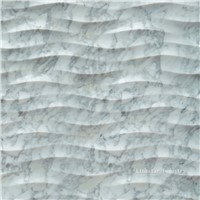 3d natural wavy carrara white marble feature covering tile pattern