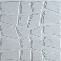 Decorative 3D white stone wall art panel