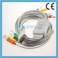 Kontron  15pins one piece 10 lead ekg cable,Banana plug end, IEC