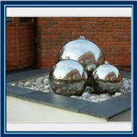 hollow polished  christmas decoration sphere stainless steel water fountain