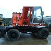 Hitachi used wheel tire digger/excavator (EX160WD)