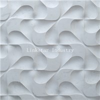3D white interior stone wall art tile