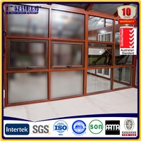 Aluminum curtain wall with awning window and fixed panel