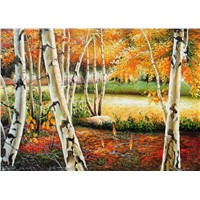 hand painted forest  oil painting