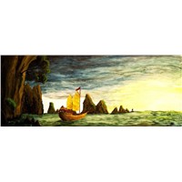 hand painted impressionist landscape oil painting