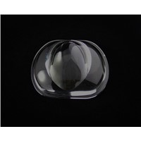 Asymmetrical tunnel light glass lens