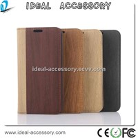 New Arrival Plaid Wooden Pattern Pu Leather Wallet Case Cover for Samsung Galaxy S6 S6 edge 4 colors