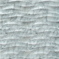 3d natural wavy carrara white marble feature wall covering tile