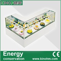 China factory, L shaped, cake display cabinet showcase,commercial display fridge,Supermarket