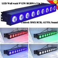 LED Wall wash 9*12W RGBWA 5 in 1 DMX 8CH/AUTO/Sound