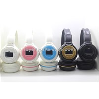 2015 New arrival 5 in 1 wireless fm radio bluetooth headset with led screen
