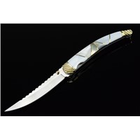 mirror fininsh blade folding pocket knives with mother of pearl handle,wholesale knives