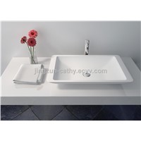 Elegant Stain-resistance Solid Surface Bathroom Counter-top Basin-JZ9002