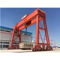 mobile rubber-tyred container portal crane 45t