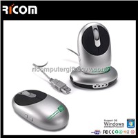 2.4ghz wireless mouse with docking station,wireless mouse with usb hub,rechargeable mouse