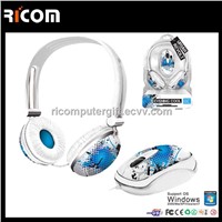 Computer headphone mouse set,mouse and heapdhone accessory,headphone and mouse combo--HM7008
