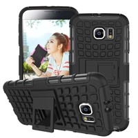 Tyre Tread Stylish Case with Stand TPU+PC for Samsung Galaxy S6 -Black