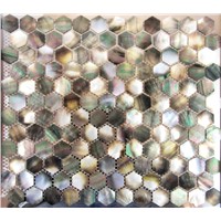 MOP-C12 Popular Hexagon Black Lip Shell Mosaic Slate Tile