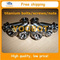 DIN6921 GR5 Ti6Al4V Titanium Flange Hex Racing Bolt Screw With The Head Cross Drilled Hole