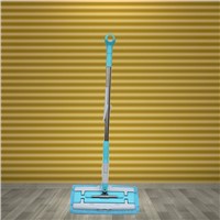 Flat mop with steel handle and self-locked head