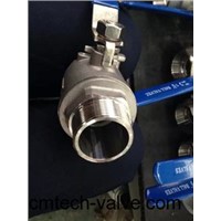 two piece male threaded ball valve