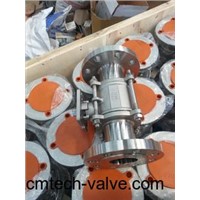 three piece ball valve with platform(3pc flanged ball valve)