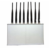 8 Antennas High Power 16W Mobile phone 3G 4G WiFi Jammer with Cooling Fan