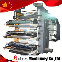 Stack Type 6 color flexo printing machine printing to cotton