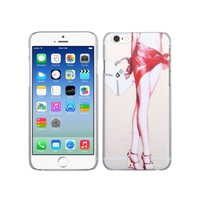 Long Legs/Red Skirt Embossed Painting Case Diamonds for iPhone 6 plus 5.5
